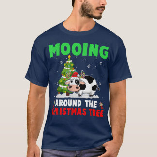 T-shirt Meuglements autour du sapin de Noël Santa Renne Va
