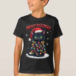 T-shirt Mewy Rizzmas Drôle Père Noël Cat Mewing Joke Rizz 