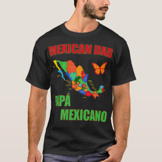 T-shirt Mexicain Papa Pap Mexicano Carte Monarch Papillon