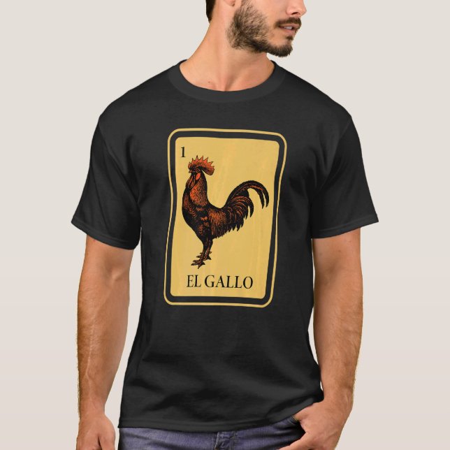 T-shirt Mexicaine El Gallo Bingo Card Jeu Raffle Tradition (Devant)