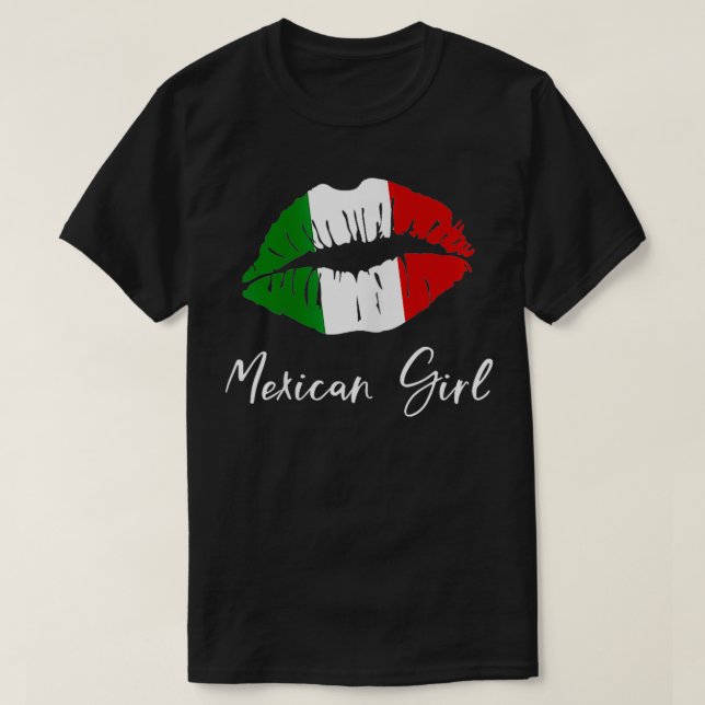 T-shirt Mexicaine Fille Mexique Pride Latina Girl Lips (Design devant)