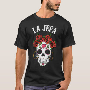T-shirt Mexicaine La Jefa Sugar Skull Appareils Dia De Los