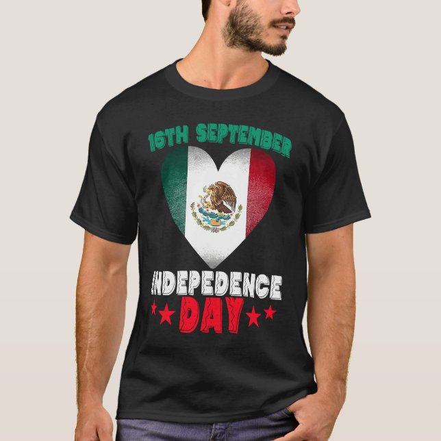 T-shirt Mexico 16th September Independence Day Mexican Fla (Devant)
