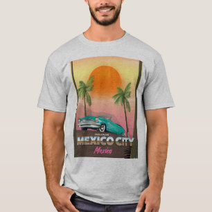 T-shirt Mexico City, affiche de vacances mexicaine
