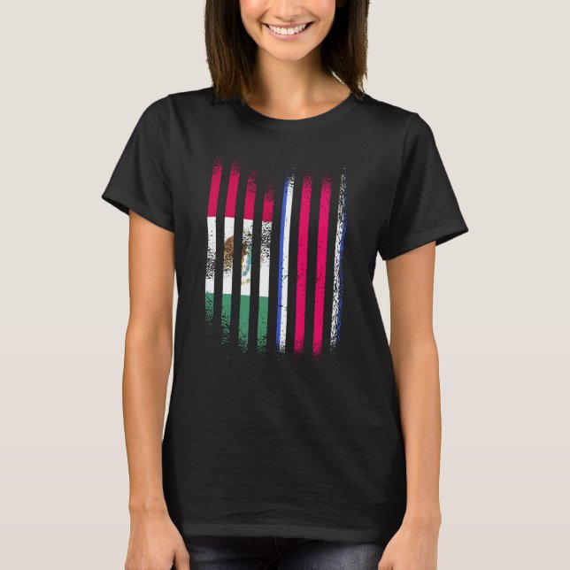 T-shirt Mexico Flag Costa Rica Grown Country Flags Stripes (Devant)