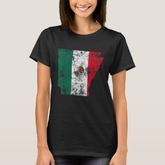 T-shirt Mexico Flag Vintage Arkansas State Shape