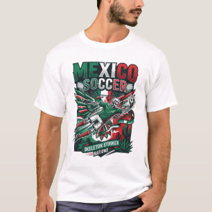 T-shirt Mexico Football Squelette Attaquant Nations Premiu