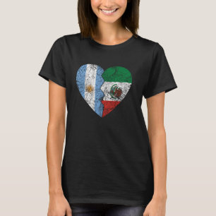 T-shirt Mexique Argentine Drapeau Coeur Argentine Mexique