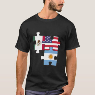 T-shirt Mexique Argentine Et Le Puzzle Des États-Unis