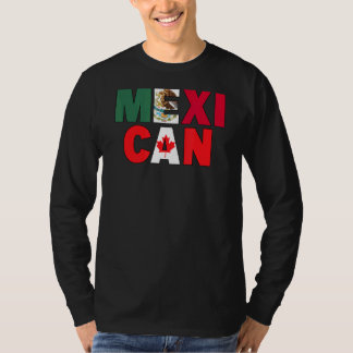 T-shirt Mexique Canada Drapeau Thématique pour la moitié c