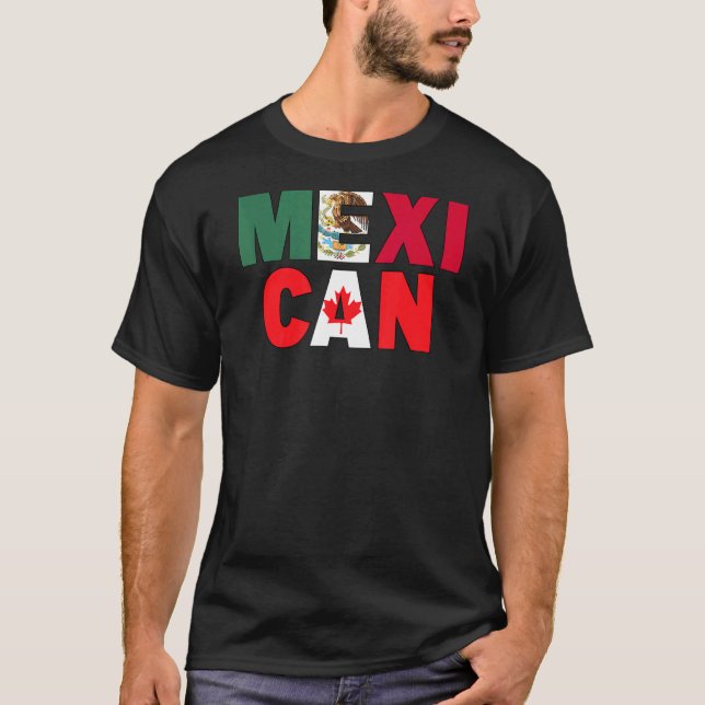 T-shirt Mexique Canada Drapeau Thématique pour la moitié c (Devant)