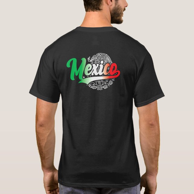 T-shirt Mexique Drapeau Mexicain Couleurs Et Illustration  (Dos)