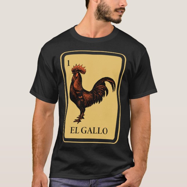 T-shirt Mexique El Gallo loterie traditionnelle coq Bingo (Devant)