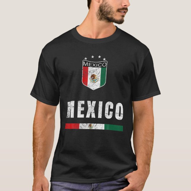 T-shirt Mexique Fans de football Jersey Drapeau Mexicain F (Devant)