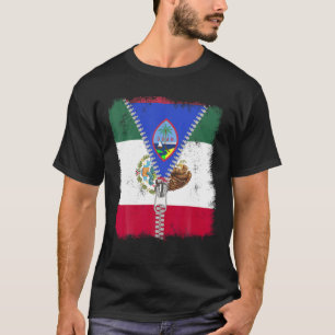 T-shirt Mexique Guam Chamorro Drapeau zip T Chemise