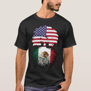 T-shirt Mexique Mexique États-Unis drapeau des racines d'a