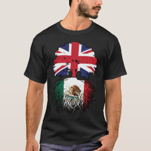 T-shirt Mexique Mexique Royaume-Uni drapeau des racines de