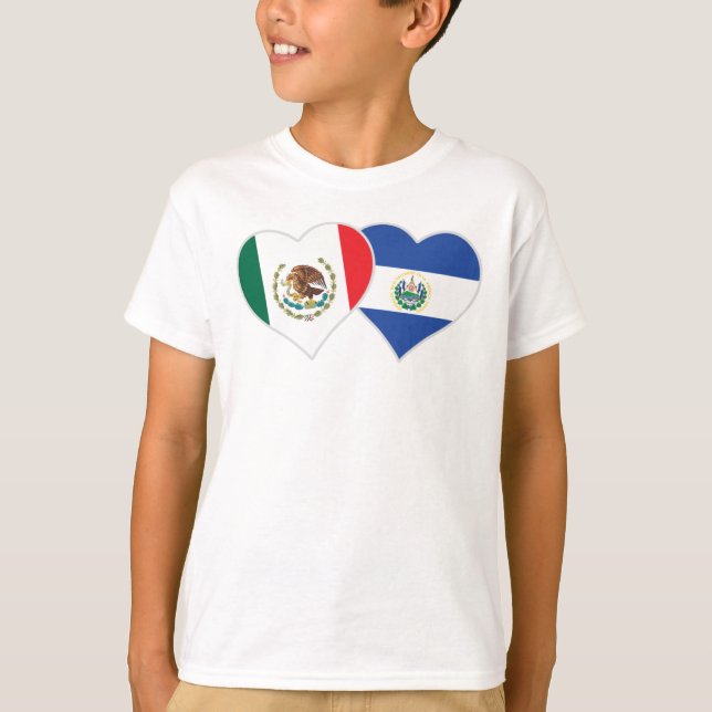 T-shirt Mexique Salvador Drapeau Coeur Mexique El Salvador (Devant)
