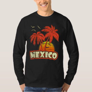 T-shirt Mexique Summer Palm Trees 80s Beach Sunset 1