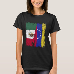 T-shirt Mexique Venezuela Demi Drapeau Mexicain Vénézuélie