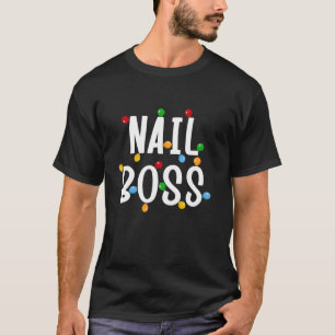 T-shirt mGLM Nail Boss Christmas Light Merry Xmas Nail Pol