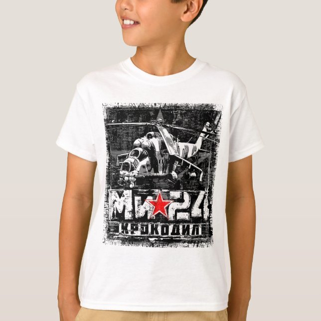 T-shirt Mi-24 gros hélicoptère soviétique (Devant)