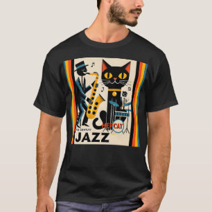 T-shirt Mi siècle Jazz Age HepCat Chat Noir