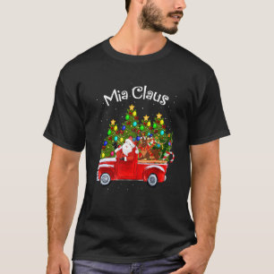 T-shirt Mia Claus Riding Car Père Noël Pickup Reindeer & C