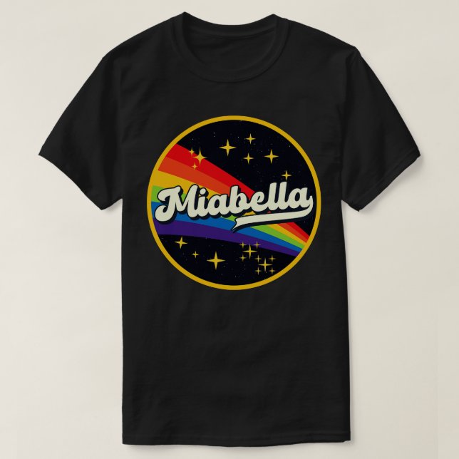 T-shirt Miabella Rainbow Dans L'Espace Style Vintage (Design devant)