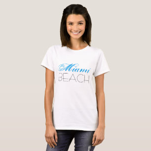 T-shirt Miami Beach Blue et Black personnalisable