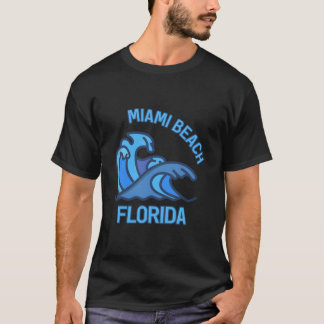 T-shirt Miami Beach Florida Pocket Wave