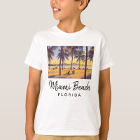Miami Beach Floride Aquarelle Vintage Art