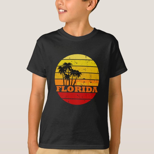 T-shirt Miami Beach Floride coucher de soleil vintage (Devant)