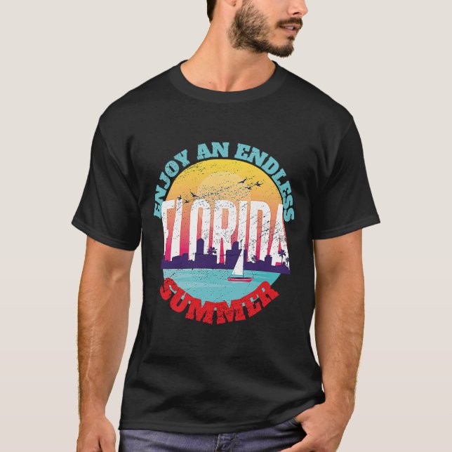 T-shirt Miami Beach Floride Été sans fin (Devant)