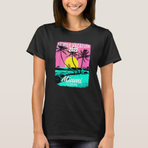 T-shirt Miami Beach Floride Famille Vacances Plage Palm Tr