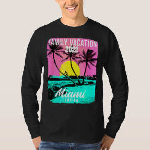 T-shirt Miami Beach Floride Famille Vacances Plage Palm Tr