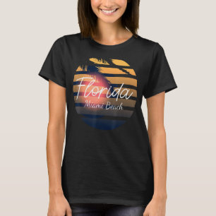 T-shirt Miami Beach Rétro Floride Palmiers été Souven