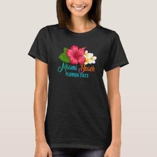T-shirt Miami Beach Vacances Floride Tropical Hibiscus Flo