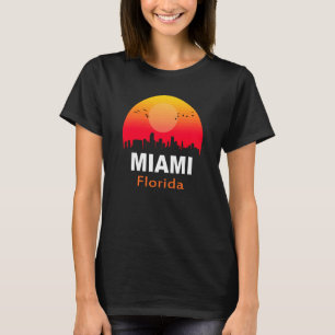 T-shirt Miami Florida Vintage Sunset Retro City State USA