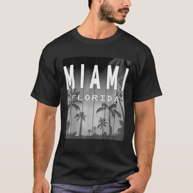 T-shirt Miami Floride Sunset I Love Miami Beach Souvenir (Devant)