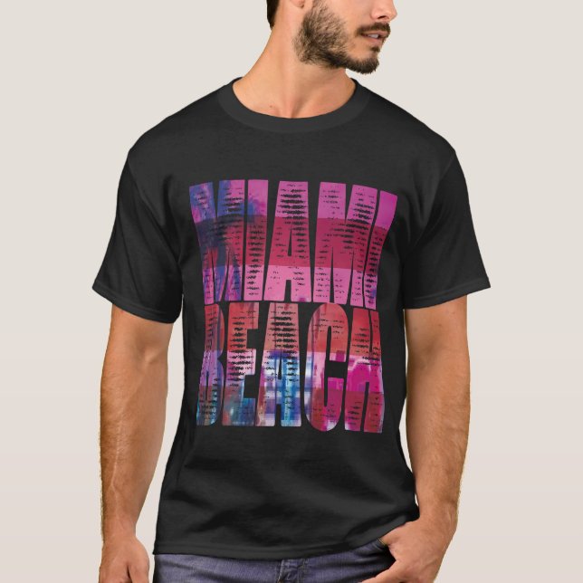 T-shirt Miami night beach fun style (Devant)