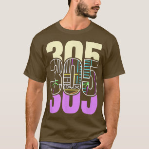T-shirt Miami Nightlife Dans Le 305 Retro Design