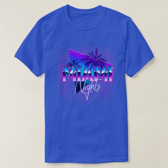 T-shirt Miami Nights Floride Rétrowave Outrun (Design devant)