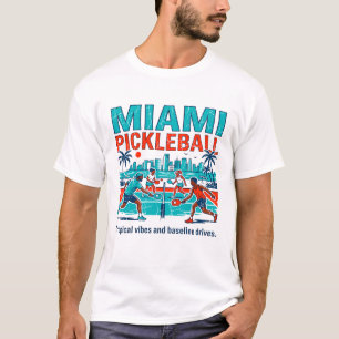 T-shirt Miami Pickleball Vibrations Tropicales Drives de B