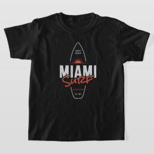 T-shirt Miami Surf – Conception de planche de surf vintage