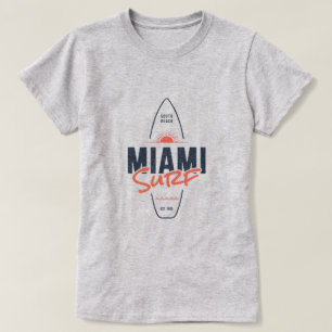 T-shirt Miami Surf – Conception de planche de surf vintage