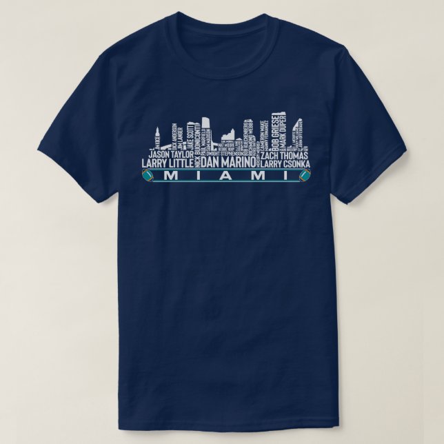 T-shirt Miami Team All Time Legends Miami City Skyline (Design devant)