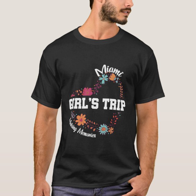 T-shirt Miami Trip 2023 Faire fleurir les souvenirs (Devant)