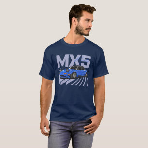 T-shirt Miata bleu classique MX5 avec phares de pop-up
