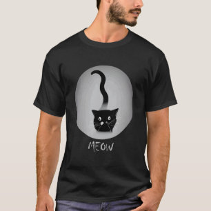 T-shirt Miau de chat noir   Chats Conception de chaton
